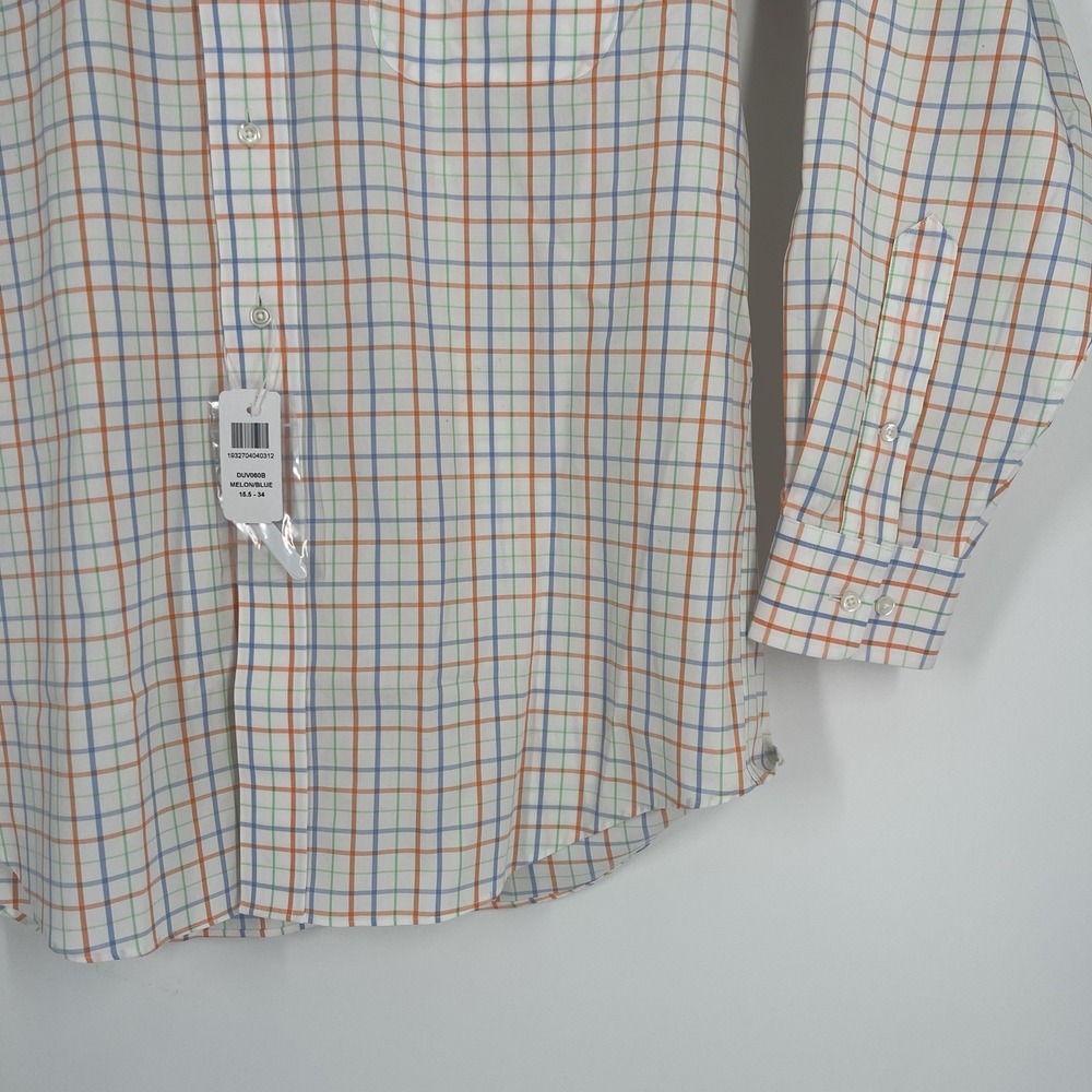 NWT PAUL FREDRICK Comfort Stretch Non-Iron Check Dress Shirt SZ 15.5 -34 - Picture 4 of 5